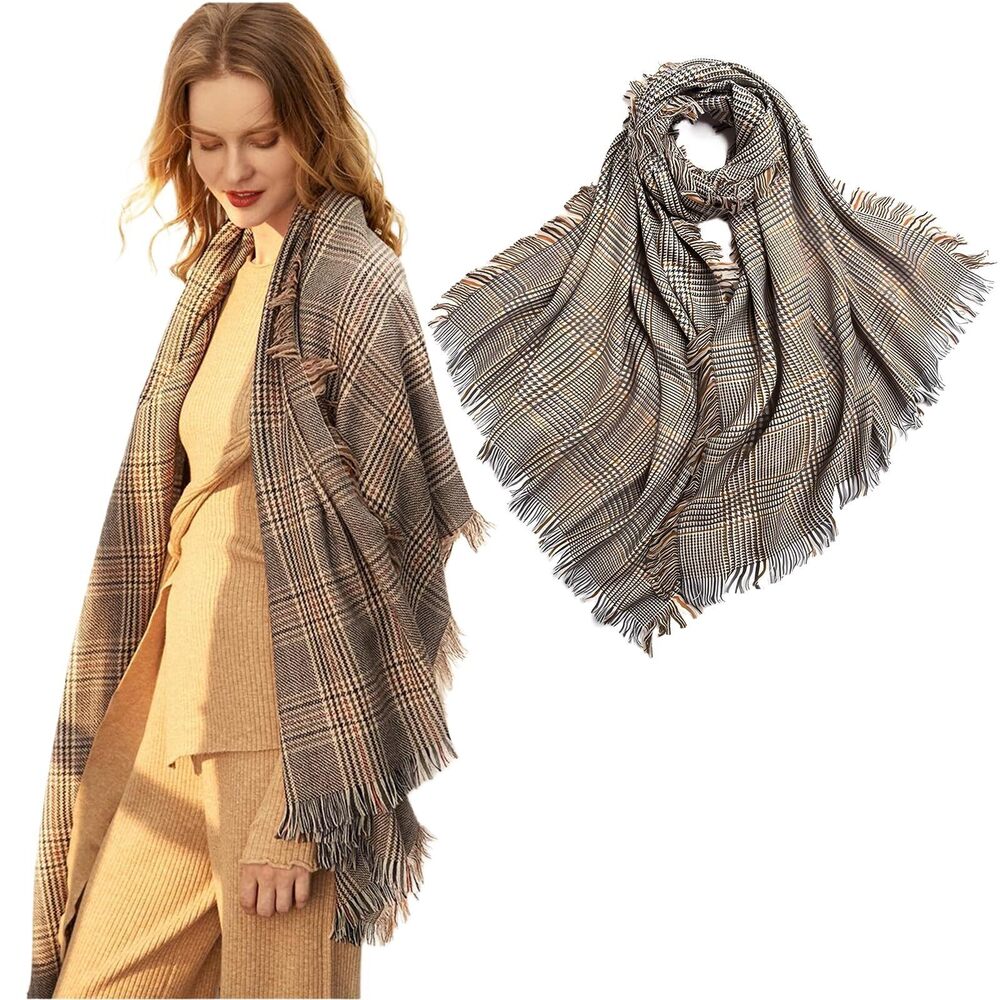 6292 Cashmere-soft Mercerized Wool Shawl Pashmina Lightweight Travel Wrap &